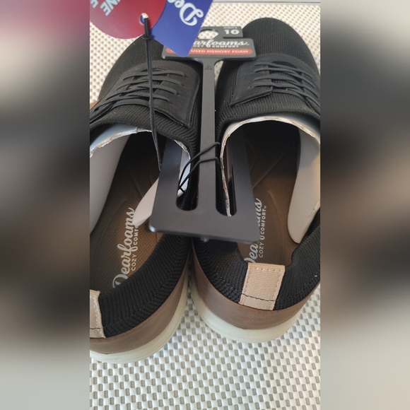Dearfoams Men\'s Size 10 Sport Slip On Black/Brown/Tan NWT